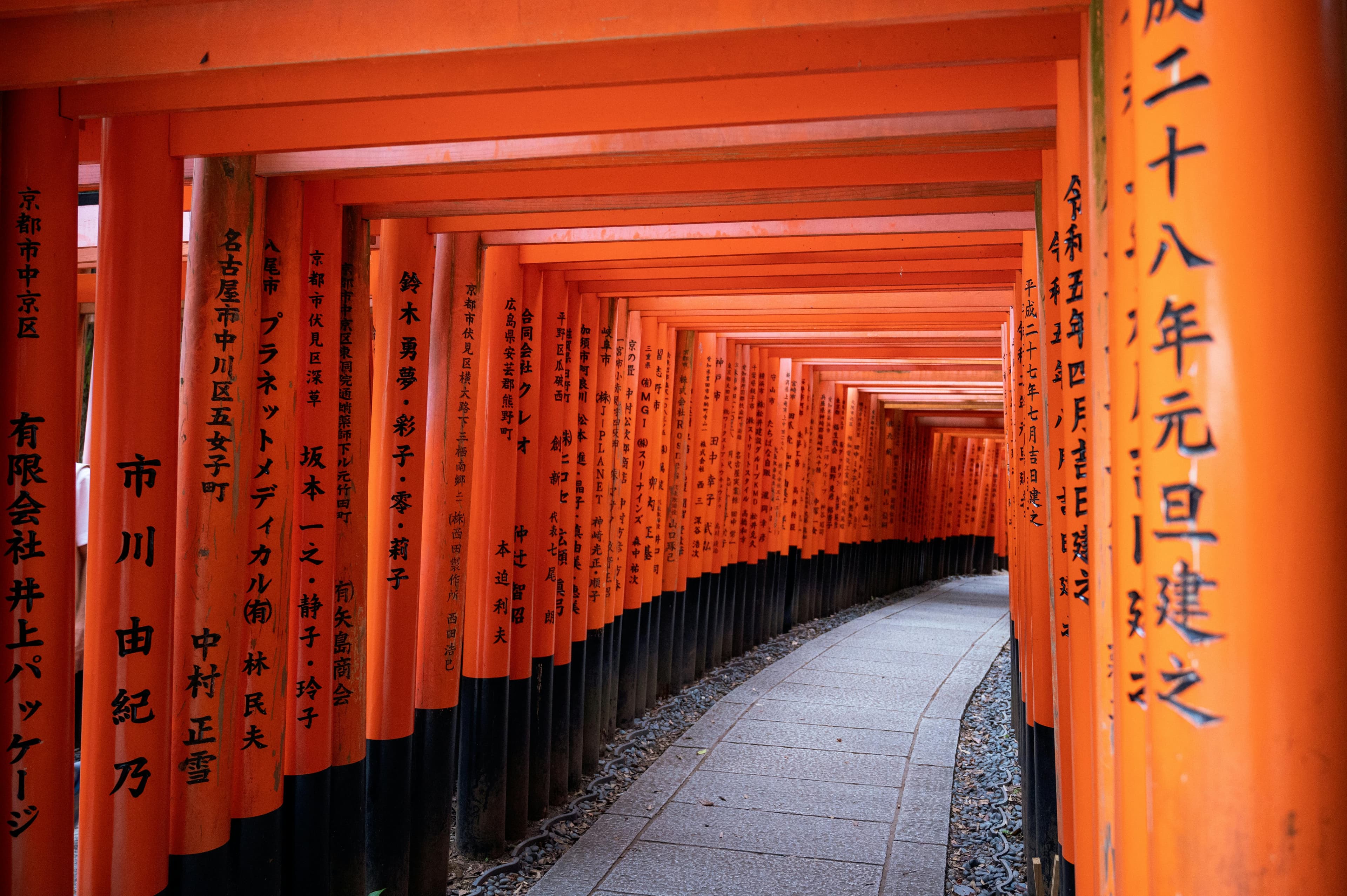Fushimi Inari shrine path in Kyoto